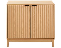 CALICOSY - Dressoir met 2 deuren en geribbelde fronten L80 cm - BOLOGNE