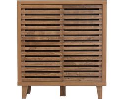 CALICOSY - Dressoir met 2 schuifdeuren en open latten L80 cm - LIAM