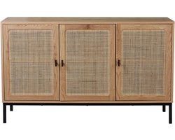 CALICOSY - Dressoir met 3 rotan deuren 120x72x40cm
