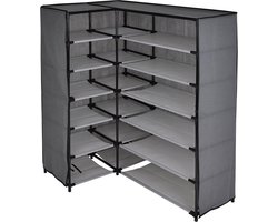 CALICOSY - Hoekschoenkast in behang en metaal H107 cm