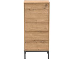 CALICOSY - Hoge ladekast met 5 lades en metalen poten H100 cm - LENNY