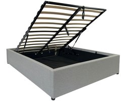 CALICOSY - Kopie van Opbergbed 140x190 cm met grijze stof - ALBA