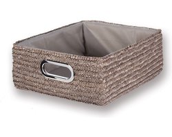 CALICOSY - Lade in geweven stro en taupe kleur 33x28x13cm
