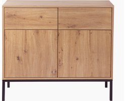 CALICOSY - Ladekast Eiken Decor - 2 Deuren 2 Lades L90 x H80 cm - LENNY