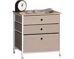 CALICOSY - Ladekast met 3 lades in lichte stof 48x40x51cm