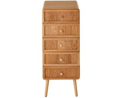 CALICOSY - Ladekast met 5 lades en latten front H100 cm - AVA