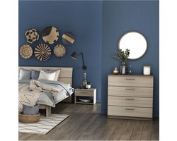 CALICOSY - Ladenkast 4 laden L79,6 cm, lichte houten afwerking - Pricy