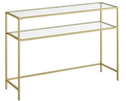 CALICOSY - Metaalconsole met 2 glazen planken L90 cm - SELIA