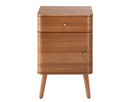 CALICOSY - Nachtkastje met 1 lade en 1 deur met afgeronde fronten B42 cm - KARL