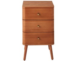 CALICOSY - Nachtkastje met 3 lades en afgeronde fronten H71 cm - KARL
