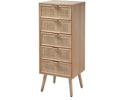 CALICOSY - Natuurlijk rotan dressoir bestaande uit 5 lades 42x37x101cm