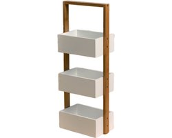 CALICOSY - Rechte bamboe plank met 3 opbergbakken 29x15x66cm