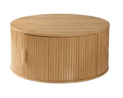 CALICOSY - Ronde salontafel met opbergruimte D75 cm - ERNEST