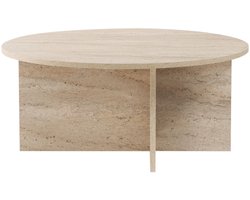 CALICOSY - Salontafel met afgerond blad L90 cm - SOLEIL