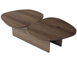 CALICOSY - Salontafel met twee bladen in organische vorm L125 cm - CÉLESTE