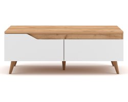 CALICOSY - Scandinavische salontafel bestaande uit 1 lade en 1 nis 100x60x37cm