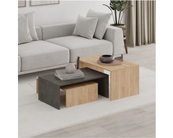 CALICOSY - Set van 3 salontafels 80x50x41cm