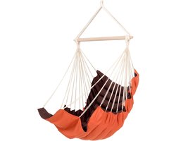California terracotta hanging chair soft padded bar-length 110 cm up to 150 kg two-tone orange/brown - Extra Comfortable