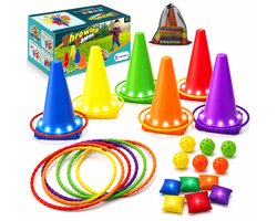 Calivo&Co® Werpspel Verlicht – Buitenspeelgoed Jongens & Meisjes – Spelletjes voor Kinderen – Ringwerpen – Speelgoed Buiten – Kinderspeelgoed – Strandspeelgoed – Strand Speelgoed – Pittenzakjes Speelgoed