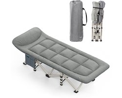 CALIYO Veldbed – Opvouwbaar Campingbed & Logeerbed – 190x68 cm – Stevig & Comfortabel – Inclusief Kussen – Draagvermogen 200 kg