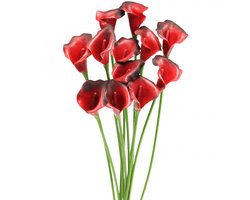 Calla rood bordeaux kunstbloemen in bos 57cm 12 st