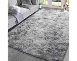 Calore Shaggy Living Room Rug, Bedroom Modern Rug, Indoor Comfortable Home Floor Carpet (Grey/White, 160 x 200 cm) - ShopVlot