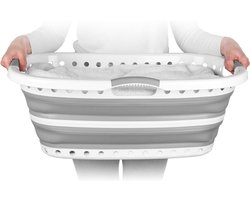 Calviero® Inklapbare wasmand - Opvouwbare wasmand - Camping wasmand - Grijs - Gebogen en gevormd