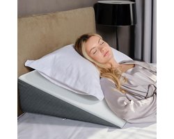 Calviero® Wigkussen - Bed en bank - matrasverhoger - Grijs - 68x65x17