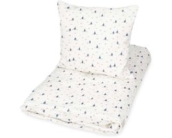 Cam Cam kinderbeddengoed Sailboats zeilboten blauw 135 x 200 cm dekbedovertrek