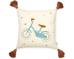 Cam Cam sierkussen met kwastjes bicycles/fiets
