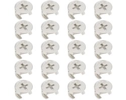 Cam Slot Moeren en Schroeven Set - Meubelbeslag - 20 Stuks - Vervanging voor IKEA - Cam-slotfittingen - Zilver