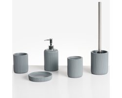 CAMANA - Badkameraccessoireset - Lichtgrijs - Polyresin