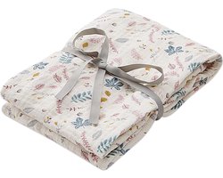 Camcam hydrofiele doek of swaddle Pressed Leaves- roze