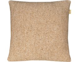 Camel beige double faced recycled wool square cushion