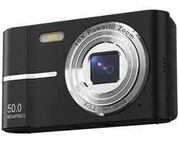 Camera 1080P digitale camera - Autofocuscamera 50MP 16x digitale zoom Anti-shake reisselfiecamera (zwart)