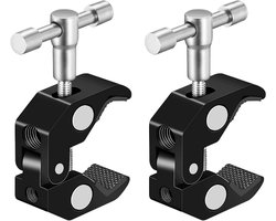Camera's Super Klemmen Set van 2 - Magic Arm Klem met Schroefdraadclips - Houder voor Flitslicht en LED-verlichting