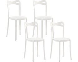 CAMOGLI - Tuinstoel set van 4 - Wit - Synthetisch materiaal