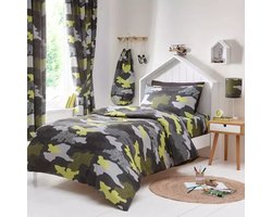 Camouflage - Dekbedovertrek - Groen - 200 x 200 cm. - Camo - Legerprint - Tweepersoons
