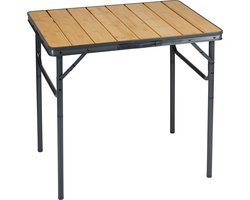 Camp Active Campe Active Campingtafel inklapbaar - Inklaptafel - Opvouwbare Tafel - Vouwtafel - Inklapbare Tafel - In Hoogte Verstelbaar- 75 x 55 x 31 - 71 cm - Bamboe en Aluminium