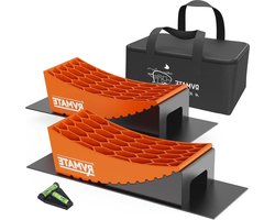 Camper Levelers - RV Nivelleringsblokken - Stabiel Parkeren - Dubbel Antislip Ontwerp - 8-delige Set - Oranje