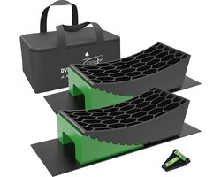 Camper Levelers Set - 8-delige RV Nivellering Blokken met Gebogen Levelers, Chocks, Gripmatten en Jack Pad