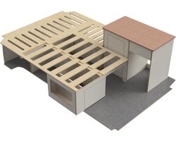Camper Meubilair - Camper Meubel Rondzit (bed/keuken) T5/T6 wit HPL
