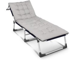 Camping Bed - Lounger Stoel - Ontspannen Buiten - Verstelbare Rugleuning - 200 x 65 cm - Multicolor