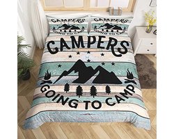 Camping Dekbedovertrek Set - Vintage Houten Deur Design - Ademend en Comfortabel - Grootte Variaties Beschikbaar