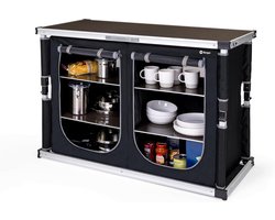 Camping Keuken - Opbergkast - Buiten Koken - Inklapbaar Ontwerp - 116x80x51 cm - Zwart