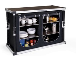 Camping Keuken - Opvouwbaar Meubel - Buiten Koken - Aluminium Frame - 116x80x51 cm - Zwart