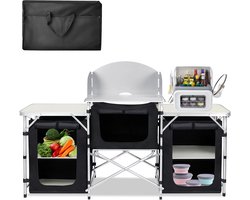 Camping Keuken - Opvouwbaar Meubel - Buiten Koken - Grote Laadcapaciteit - XL 174 cm - Zwart