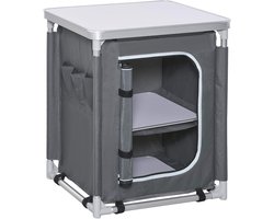 Camping Keukenkast - Opvouwbare Tafel - Buiten Koken - Met Opbergruimte - 60x49x70 cm - Grijs