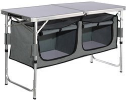 Camping Keukentafel - Opvouwbare Draagbare Kookstation - 3 Verstelbare Hoogtes - Compact en Lichtgewicht