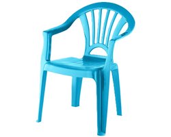 Camping Kinderstoel van kunststof - blauw - 37 x 31 x 51 cm - binnen/buiten